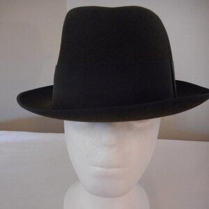 Vintage Wynewood Dark Grey Felt Fedora Size 7 1/8